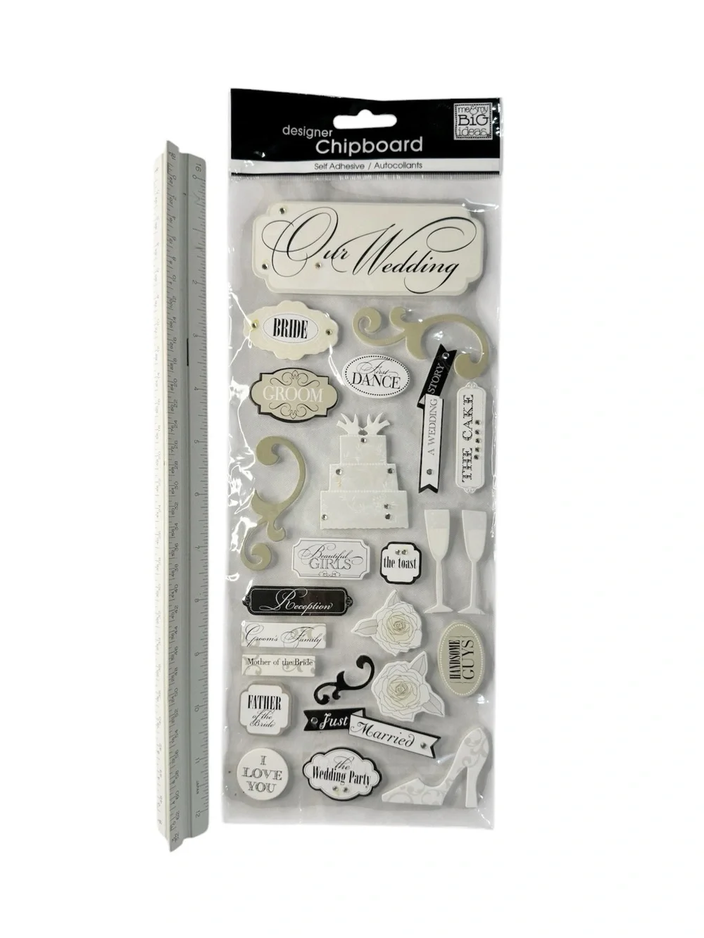 Wedding Scrapbook Stickers Chipboard Embellishments Bridal Album Crafts NIP
